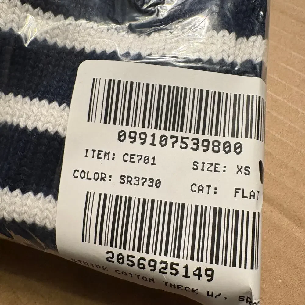 J Crew Cotton Turtleneck Sweater XS Blue White Stripe NWT CE701 J.Crew Coastal